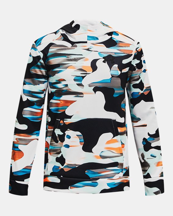 Boys' Armour Fleece® Printed Hoodie in Gray image number 0